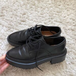 Zara Black Lug Sole Derby Shoes